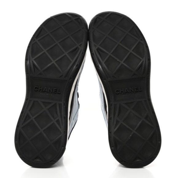 Chanel CC light blue suede trainer sneaker 40 size 10 - Picture 6 of 9